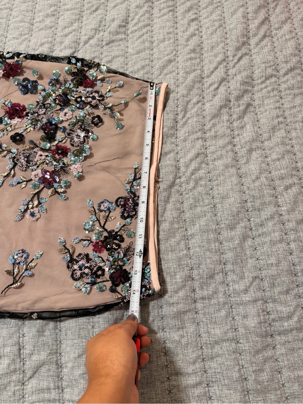 Wayf Blush Pink Embroidered Floral Midi Skirt - Picture 4 of 6
